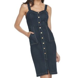 JENNIFER LOPEZ Faux Snap Front Denim Jean Dress 16